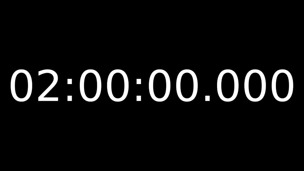 2 Hour Countdown Timer with Milliseconds