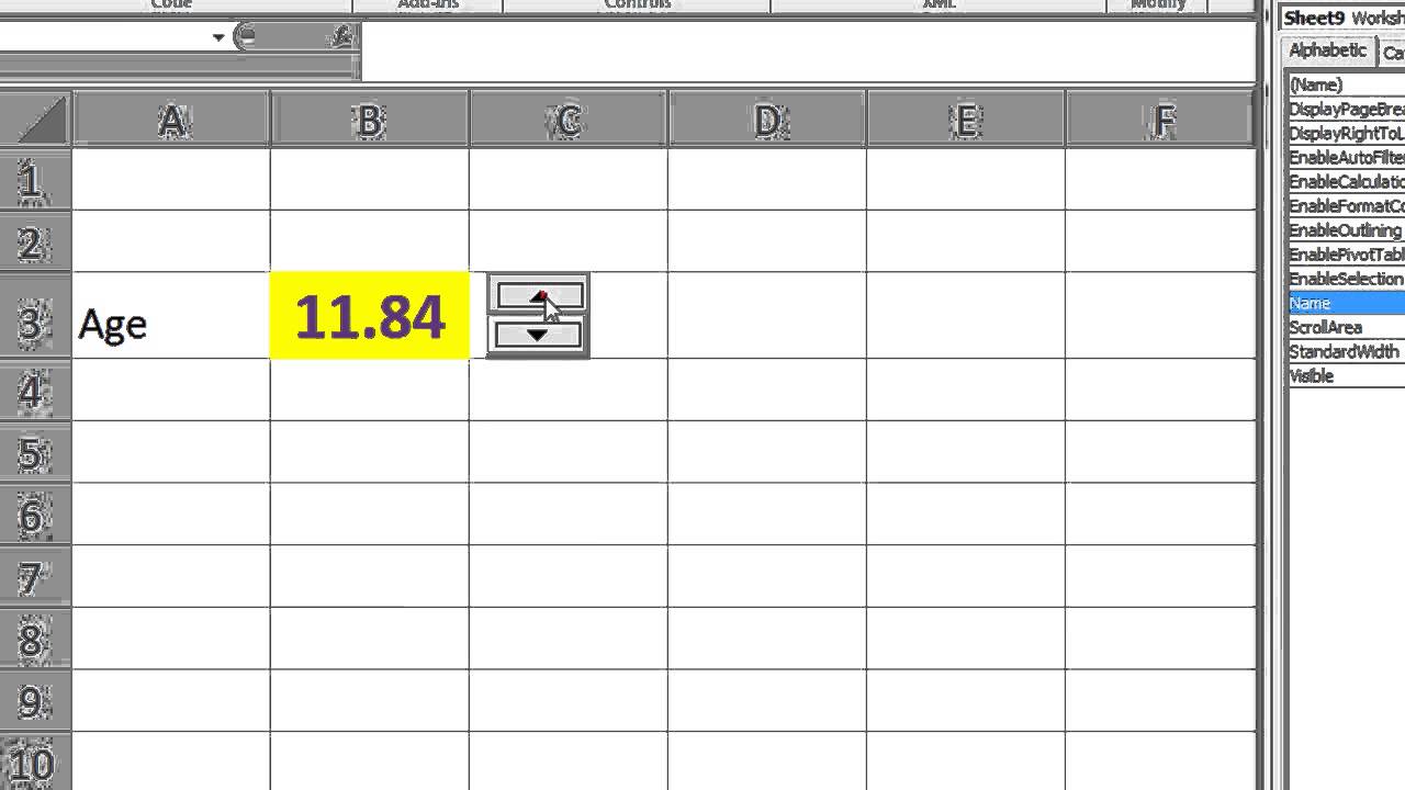 Excel VBA ActiveX Series #5 SpinButton - Incrementing and decrementing a cells number, Move controls