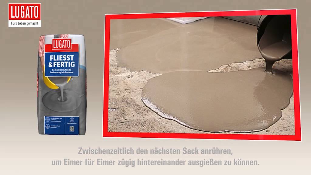 Anleitung: Ausgleichsmasse aufbringen und verarbeiten: Lugato Flie&szlig;t & Fertig