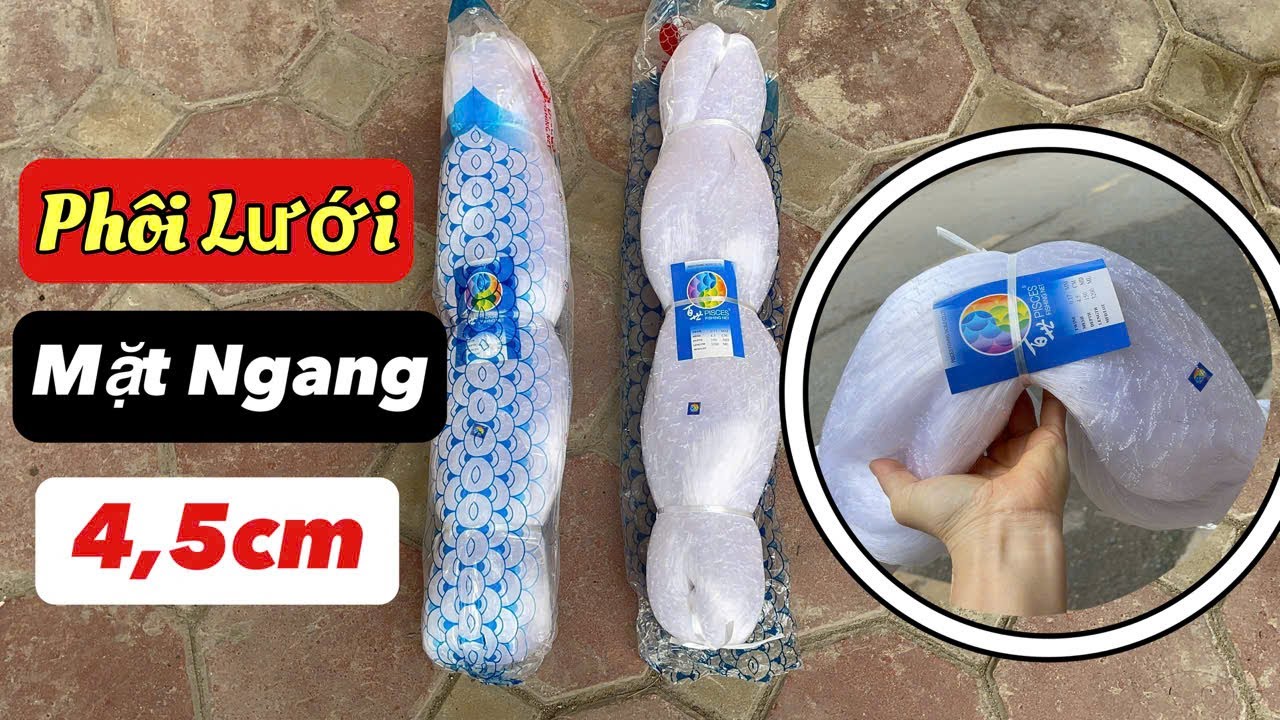 Phôi Lưới  Cước- Mặt Ngang Mắt 4,5cm ,Cao 150 Mắt , Dài 3200 Mắt,Cước 0.17 .Cước 2 Nút .Hãng PISCES