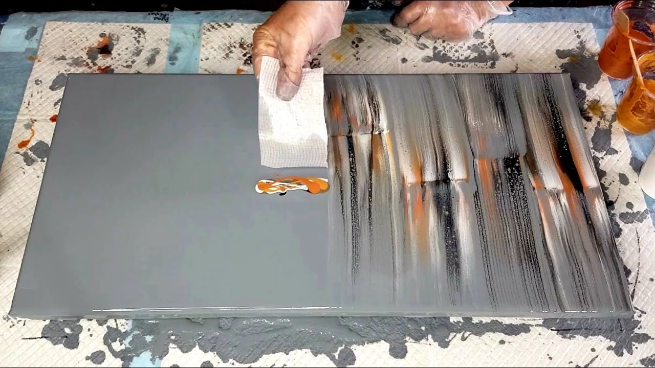 #838 'Staggered Swipe' With Paper Towel Using Chroma Molten Metals Metallic Paints