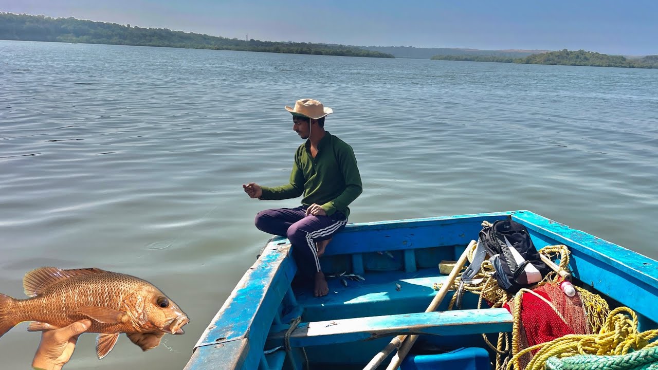 Fish caught in muddy water coming out of the boat || @bablusolkar 