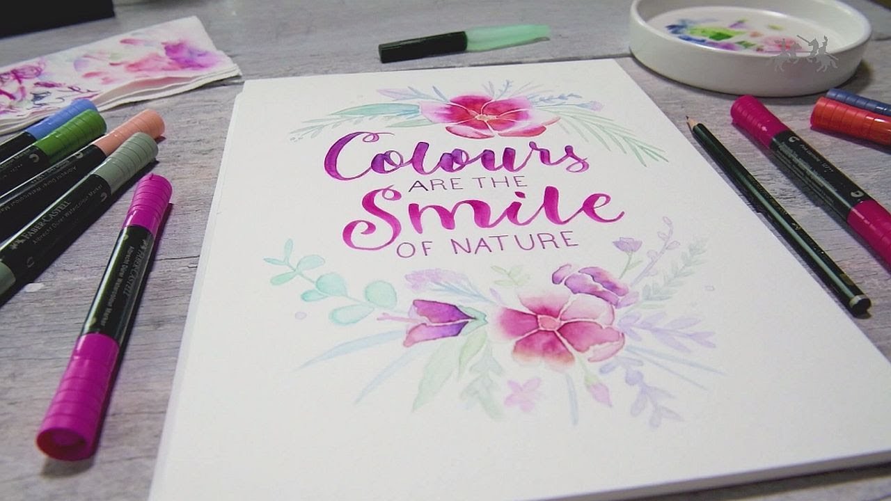 Flower Lettering with the Albrecht Dürer Watercolour Marker