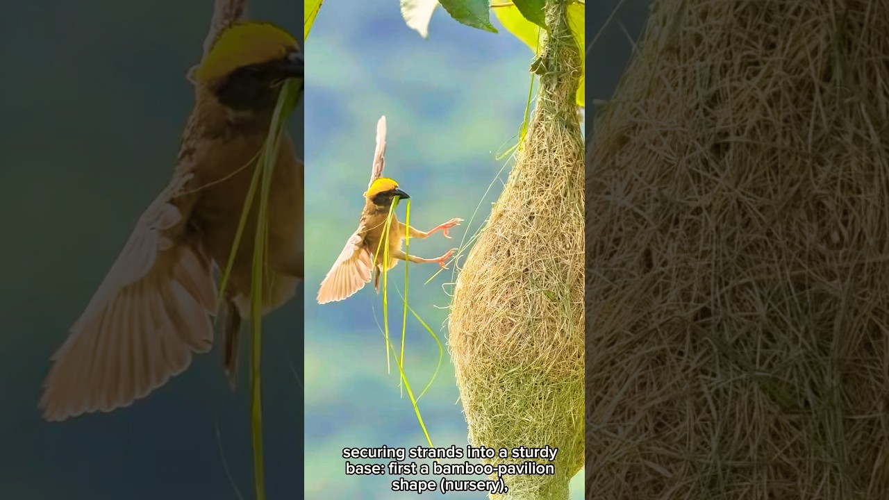 Master Weaver Bird: Nature's Tiny Architect in Action! #BirdNest #BirdArchitecture #birds