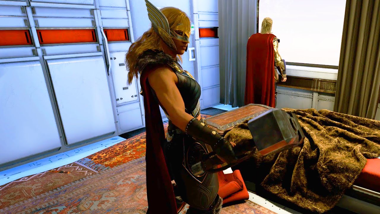 Jane Lifting Thor's Hammer + Multiverse Stories (MARVEL'S AVENGERS) Funny Dialogue 4K 60FPS Ultra HD