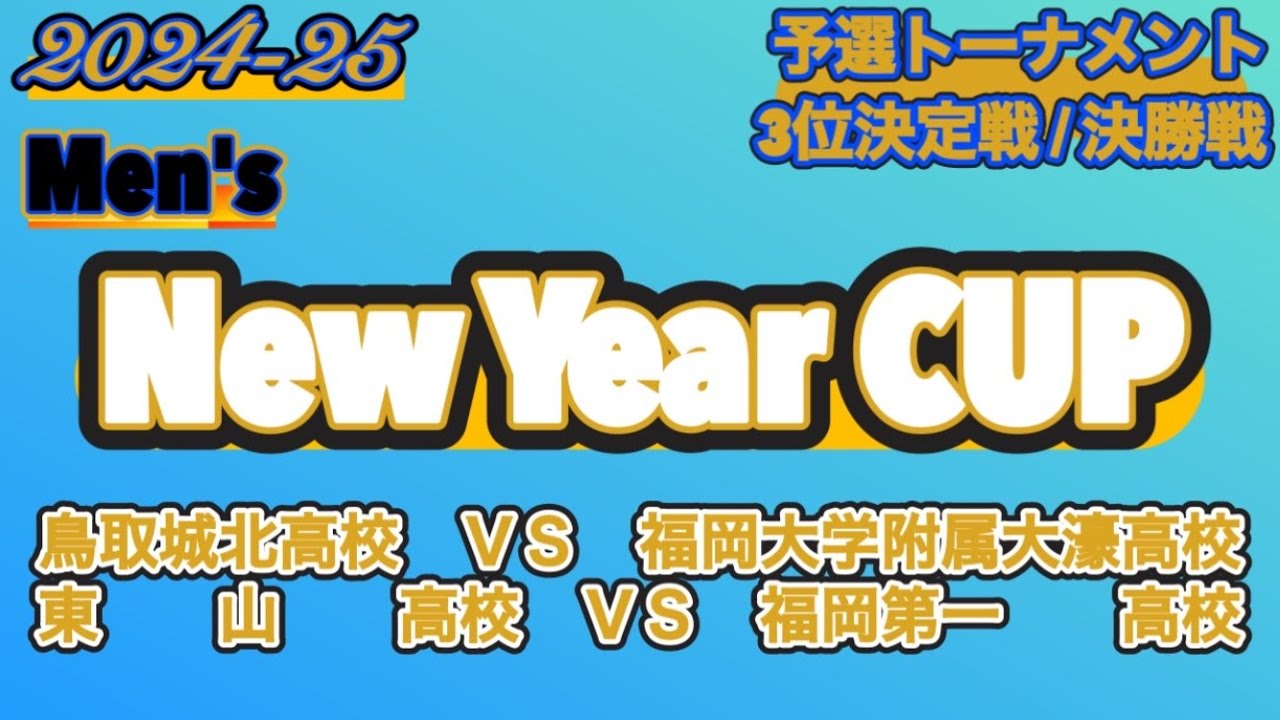 【NewYearCUP/2024-25】鳥取城北高校ＶＳ福岡大学附属大濠高校| 東山高校ＶＳ福岡第一高校［3位決定戦/決勝戦］〈男子〉