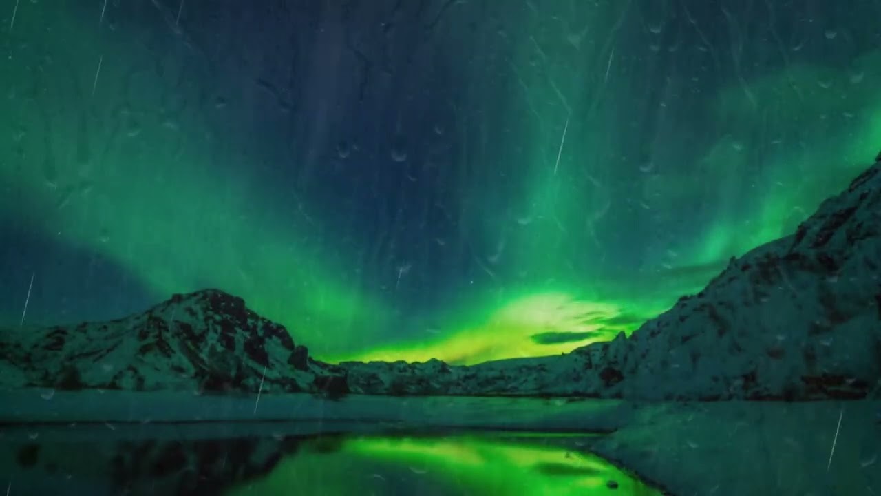 🌧️ Rain Sounds for Sleeping No Ads + White Noise + Northern + Light + Relaxing Rain Sound Effect 🌿 💤
