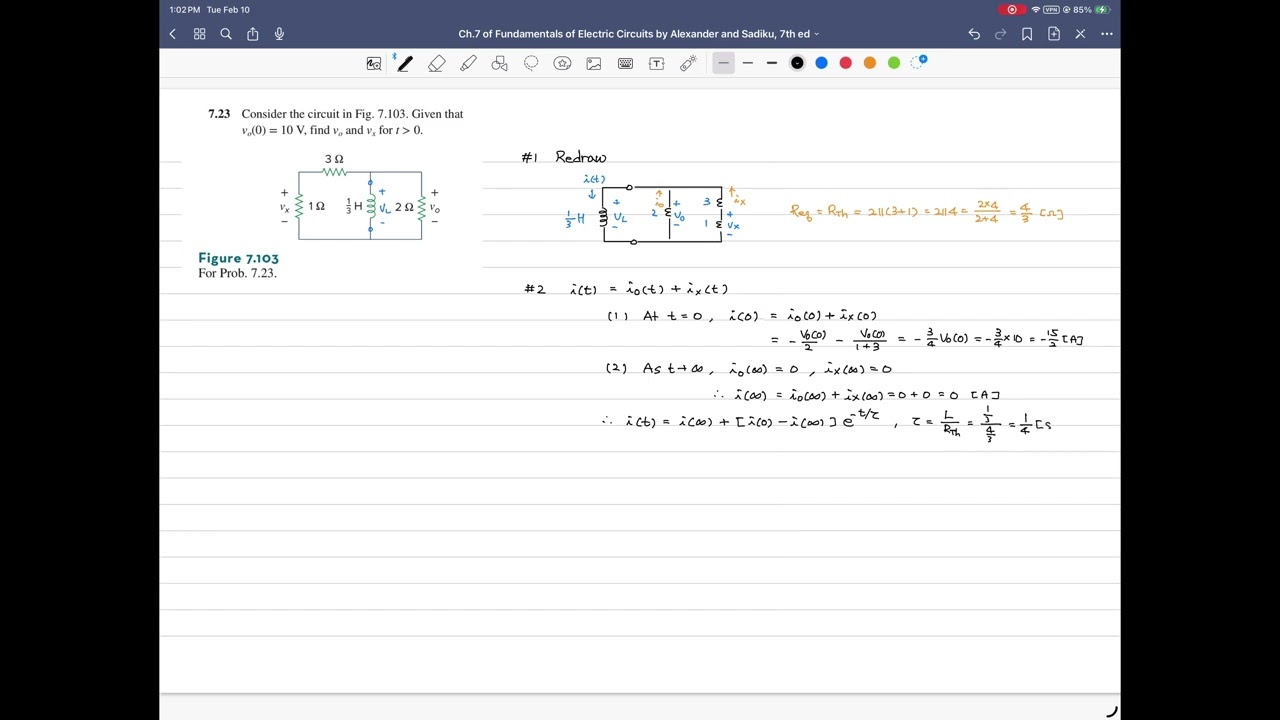 Problem 7.23, Fundamentals of Electric Circuits, 7th ed, by Charles Alexander, Matthew Sadiku