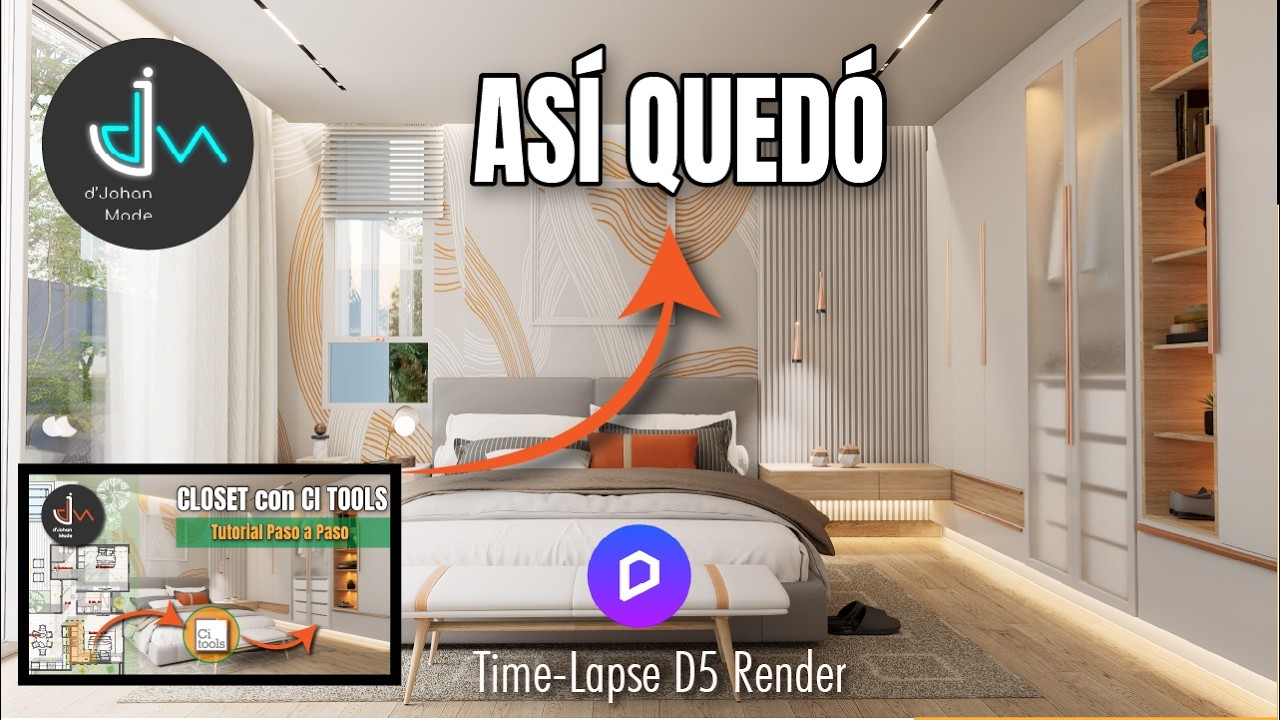 Ahora el RESULTADO: Ambientando el Dormitorio con su Nuevo Closet | Time-Lapse D5 Render
