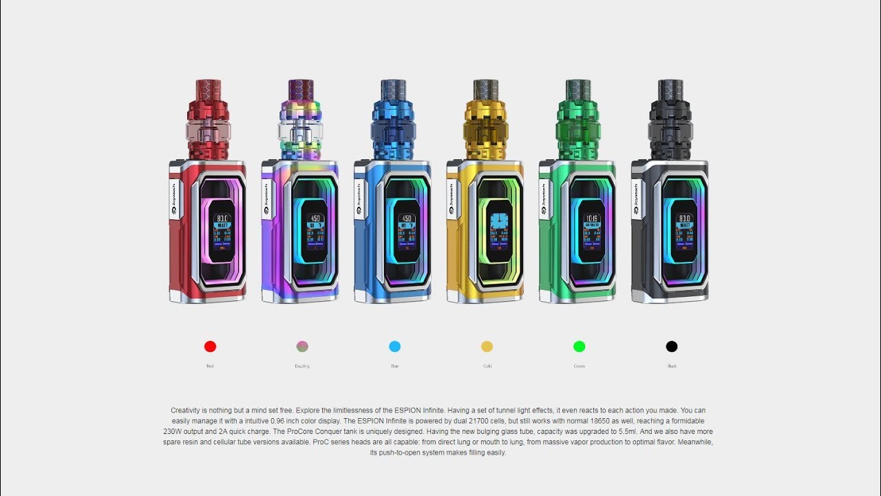 [Joyetech Espion Infinite Kit] Tunnel light effects&nbsp;reacts to each action you made | Vaporl