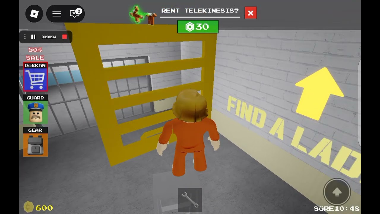 Polis Hapse Düştü. Mehmetle Roblox Barry Prison Run