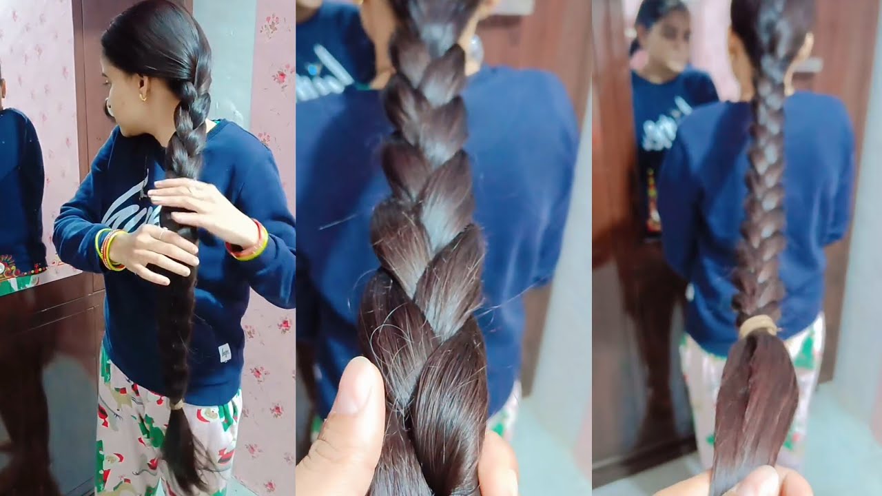 Indian Silky hair braid pulling by man | @KolkataHairplay
