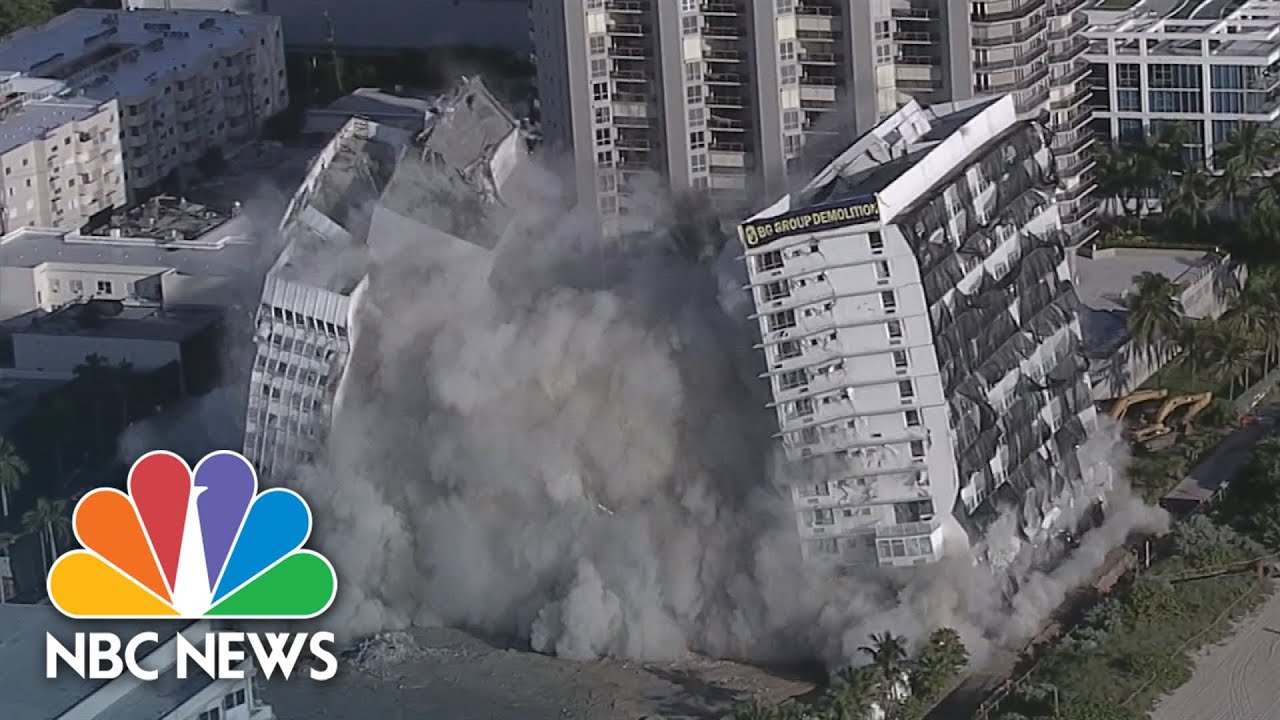 See Controlled Implosion Of Miami Beach's Historic Deauville Hotel