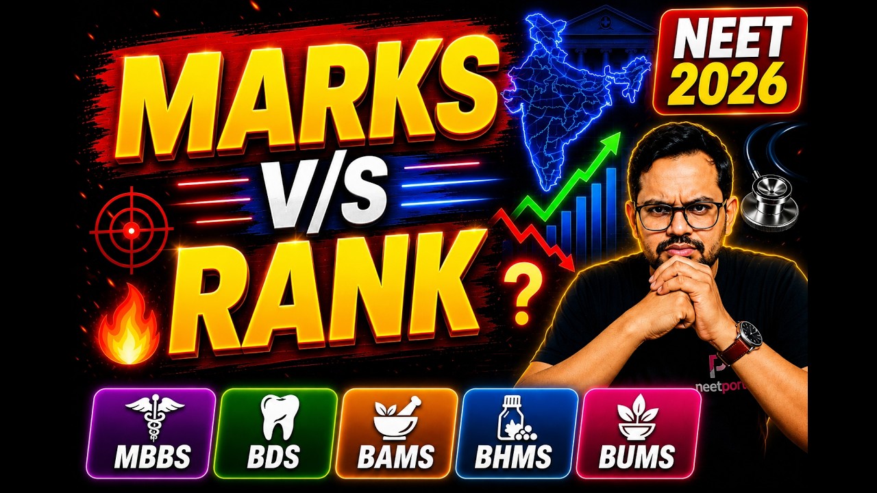 RE-NEET 2026: Marks Versus Rank I Expected Cut Off for AIQ And SQ | GEN/OBC/EWS/SC/ST Analysis