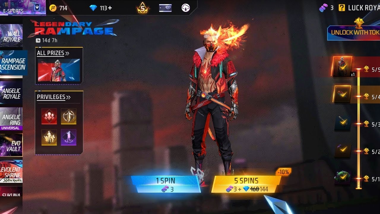 New legendary rampage bundle in free fire   🔥 spin