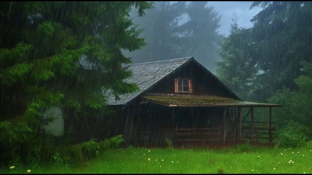 Sleep Tight in the Calm Rain in a Quiet Rural Village, Heavy Rain & Thunder Sounds for You to Sleep