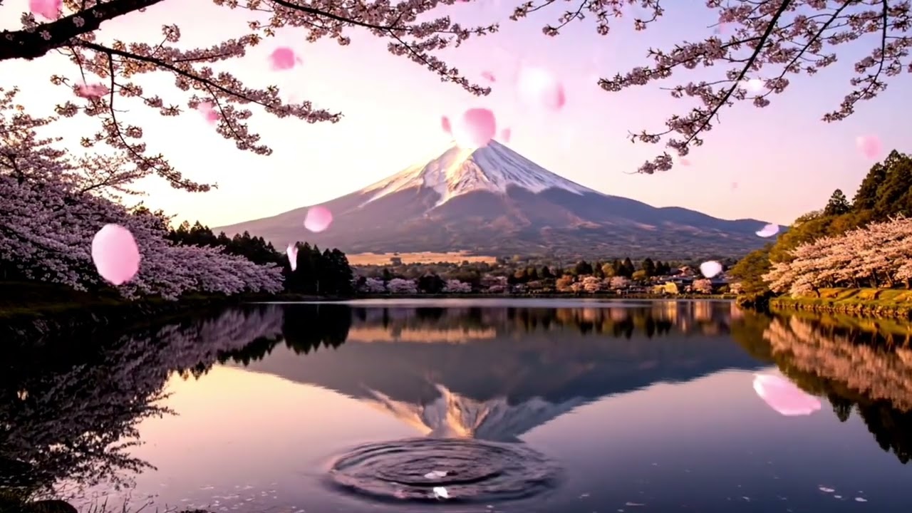 Falling Sakura, Gentle Morning Relaxing music 🎵