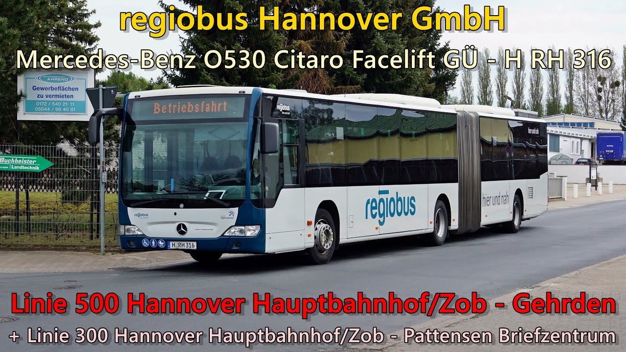 [Sound] Bus Mercedes-Benz O530 Citaro Facelift GÜ von regiobus Hannover GmbH - H RH 316 (Voith)