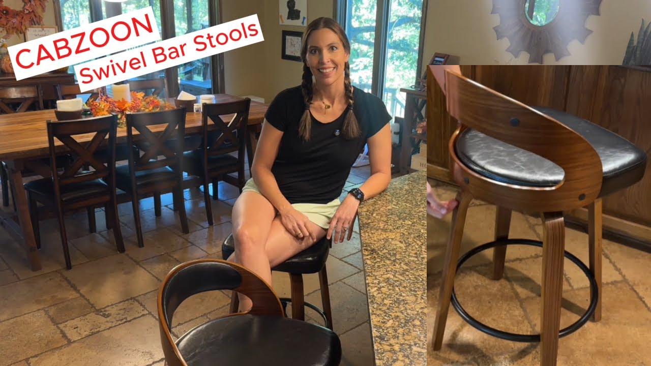 CABZOON 26" Swivel Bar Stools Set of 2 Counter Height