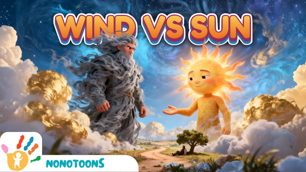 The Wind and the Sun 🌞❄️ | Classic Moral Story for Kids | Aesop’s Fables