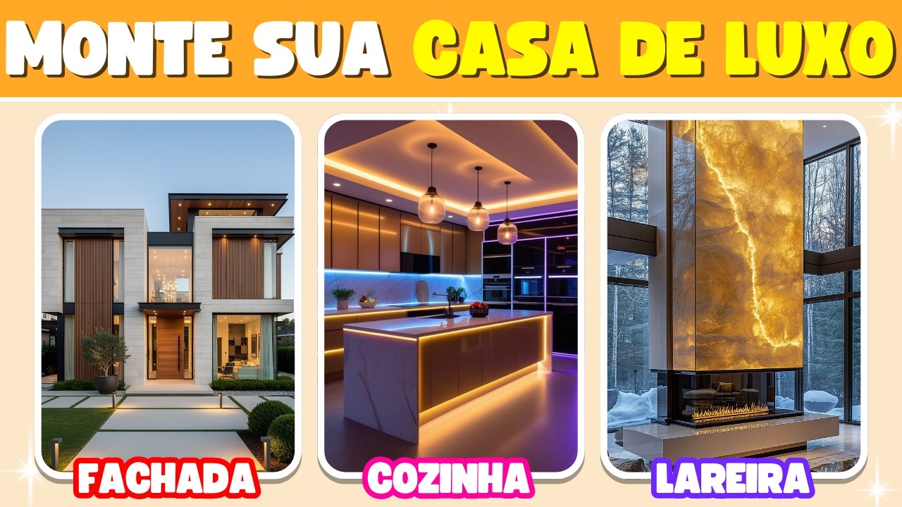🏡💎 MONTE SUA CASA DE LUXO com escolhas incr&iacute;veis e m&oacute;veis dos sonhos 😱 | Globo Quiz