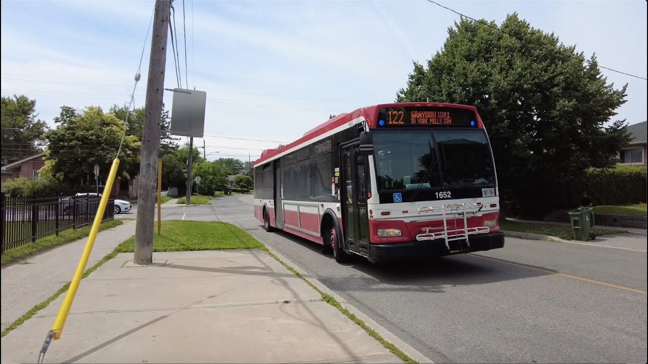 TTC 122 Graydon Hall Bus Ride #1652 from Roywood Drive to York Mills Stn (July 2nd, 2024)