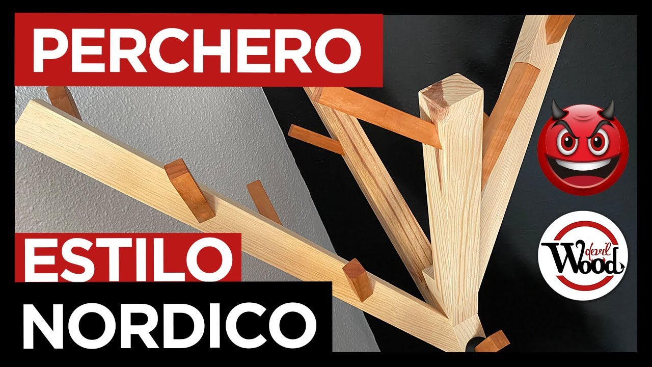 ✅  Como hacer un PERCHERO de pie de [MADERA] 🌲  para 