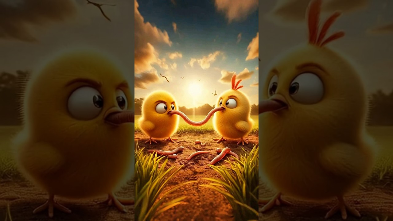 The Chick's Struggle for the Earthworm: The Lesson of Getting Carried Away  #chicks