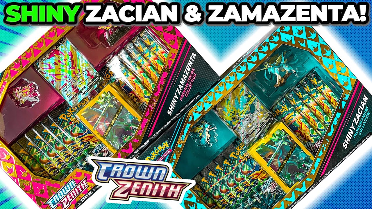 Pokemon Crown Zenith Shiny Zacian & Zamazenta Premium Figure Collection Box OPENING!