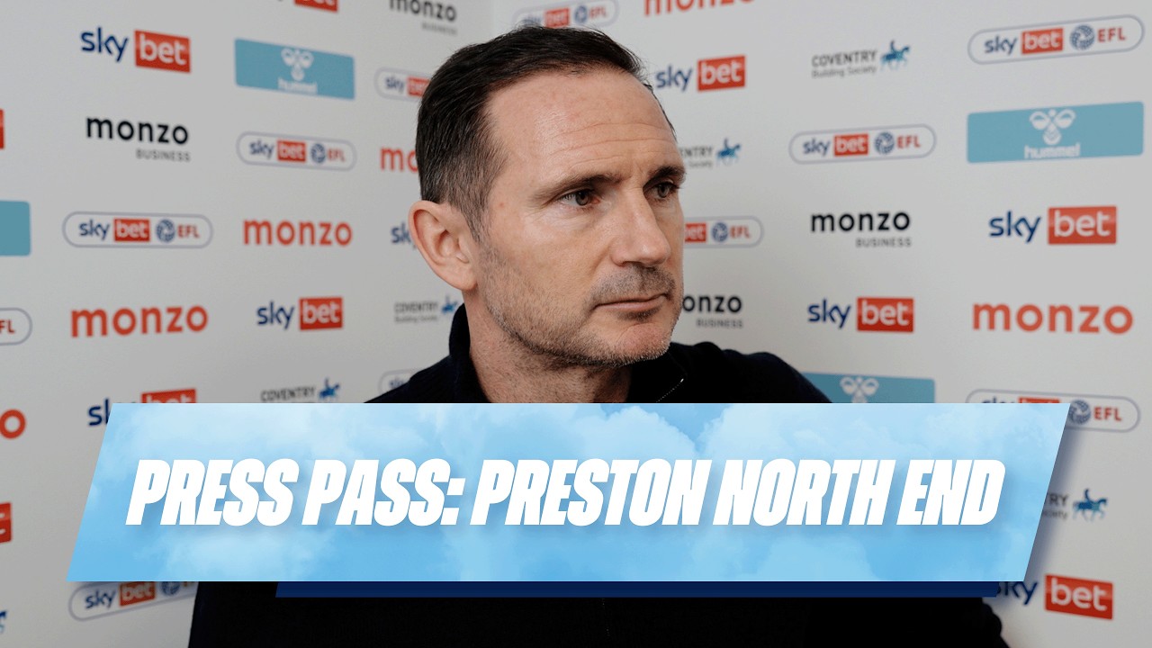 Frank Lampard reacts to Coventry City's win against Preston North End. 🎙️
