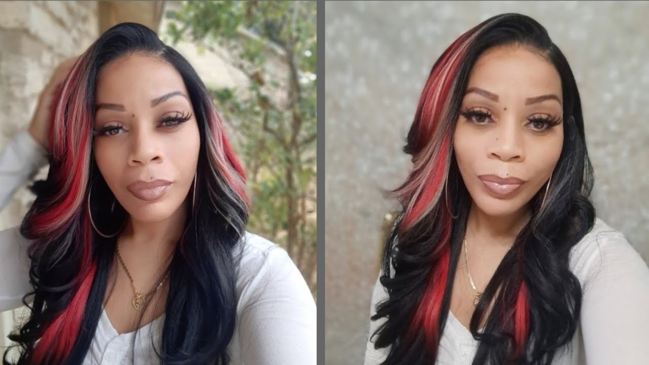 This Color!! 🔥 Outre Perfect Hairline Jaylin | 1b/drff scarlet red frost | Lace Frontal Wig