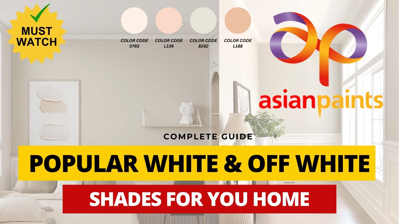 ASIAN PAINTS TOP WHITE - OFF WHITE SHADES WITH CODES #asianpaints #asianpaintshare #colorcodes #yt