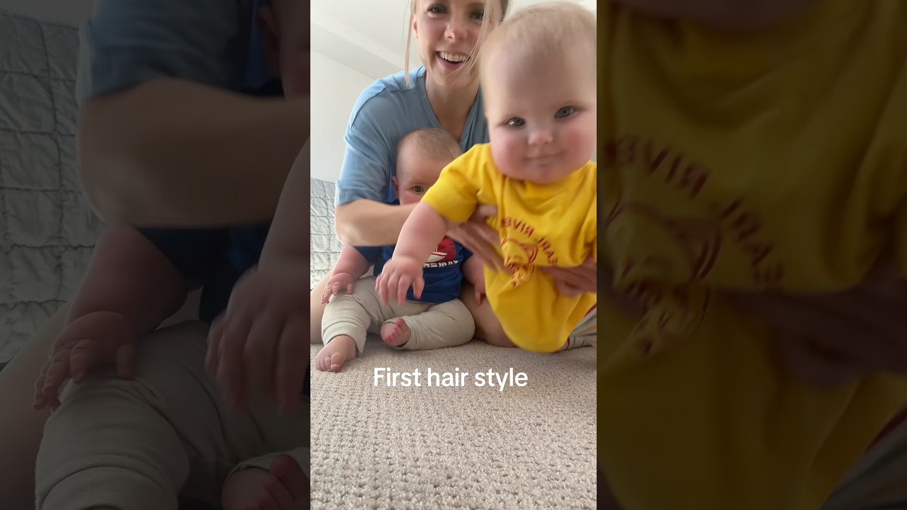 First hairdo&rsquo;s! For Ashy at least! #hairstyle #3under3 #boygirltwins #hairinspo #hairtok