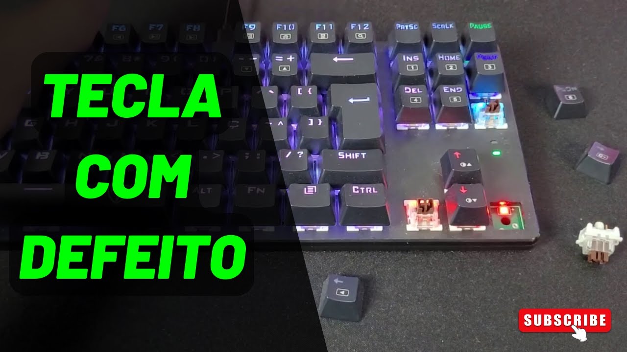 TECLA COM DEFEITO - COMO TROCAR o SWITCH de TECLADO MECÂNICO SEM FERRAMENTA (PT-BR)