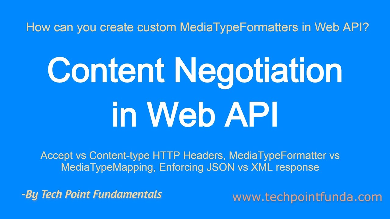 Content Negotiation in Web API | MediaTypeFormatter | MediaTypeMapping |  Accept vs Content-type