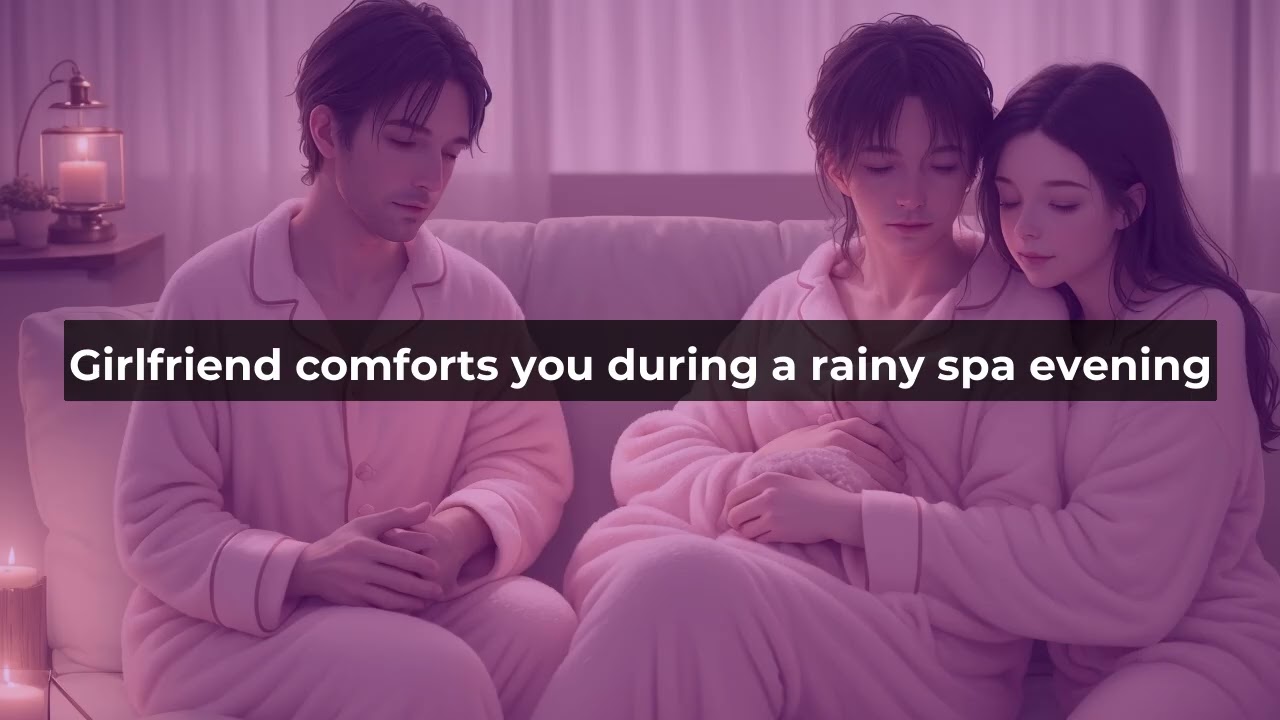 Girlfriend comforts you during a rainy spa evening