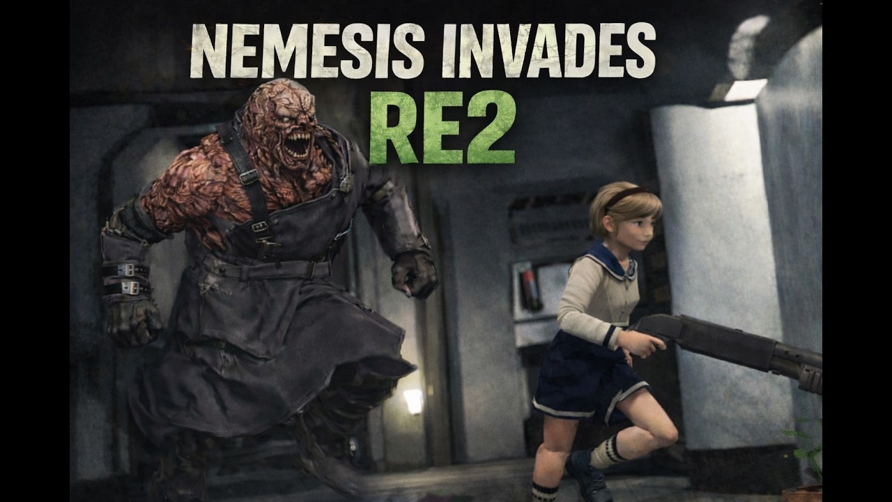 Nemesis Invades RE2 - Sherry Has Nowhere to Run - RE2 Randomiser #residentevil #randomiser #nemesis