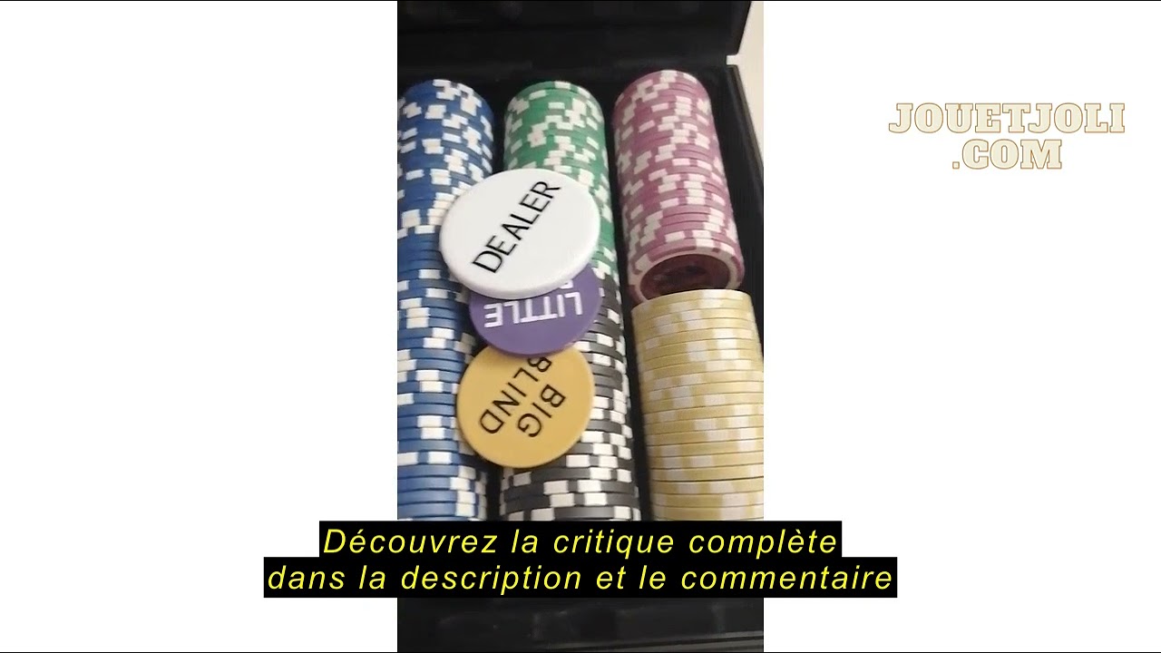 Avis sur la Display4top Set de Poker 300 jetons Laser Haute qualité 12 g Noyau en Métal,Noir avec ét
