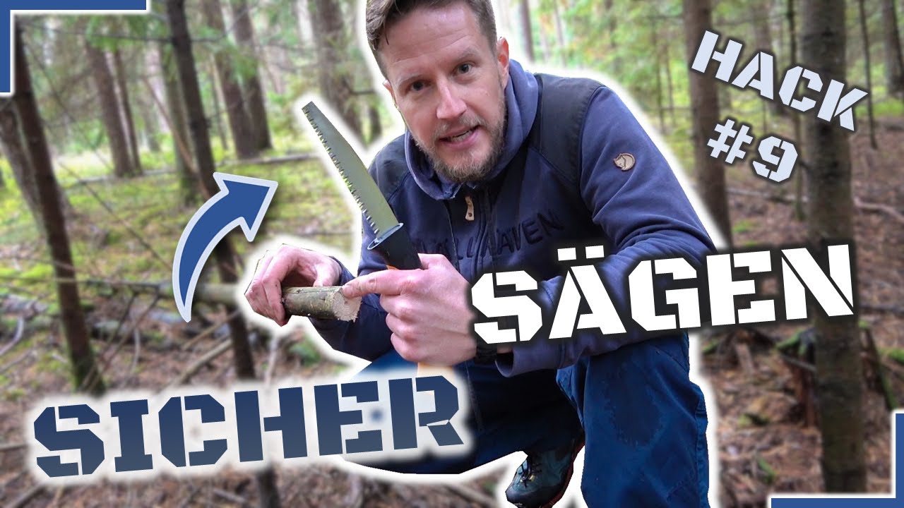 Feuerholz sicher s&auml;gen im Wald - Bushcraft Hacks [Folge 09]