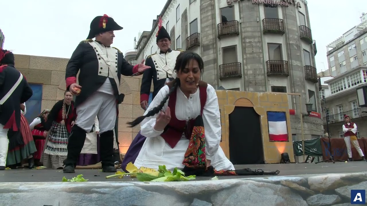 Lleno en el Casco Vello para ver la representación de la Reconquista de Vigo