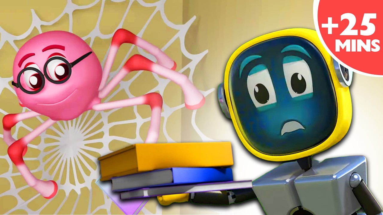 🕷️Spider in the Library 📚| Fun Kids Songs and Nursery Rhymes | Robogenie