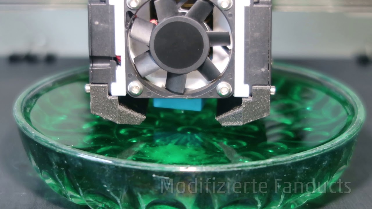 Wassertest der Bauteil-Fanducts am I-Rics
