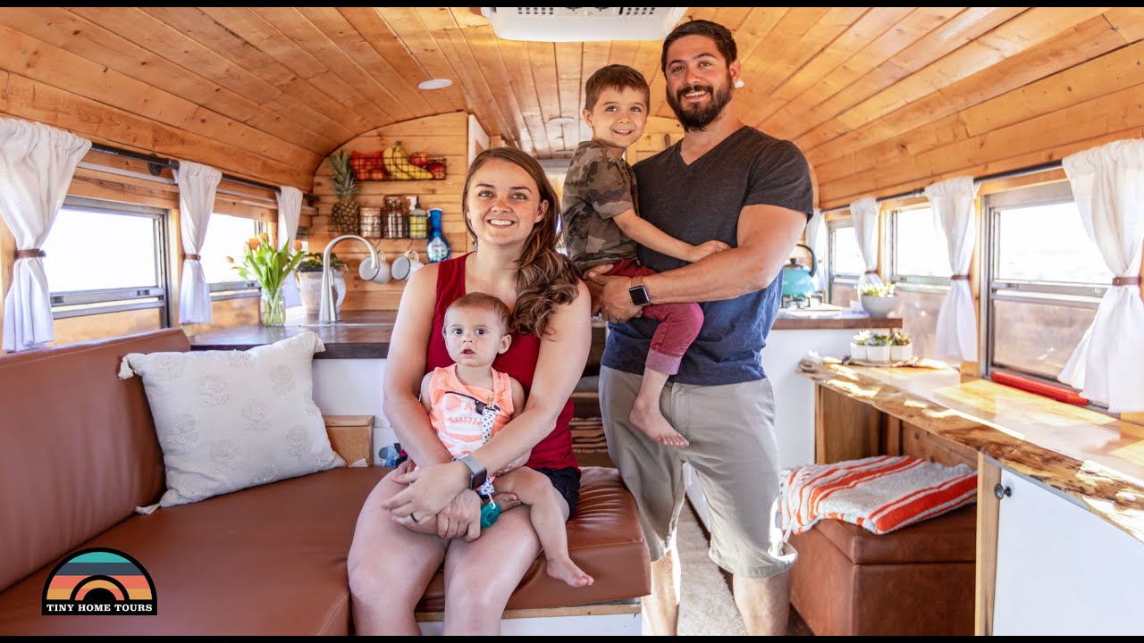 Beautiful DIY $11K School Bus for Veteran Couple & Their Young Children