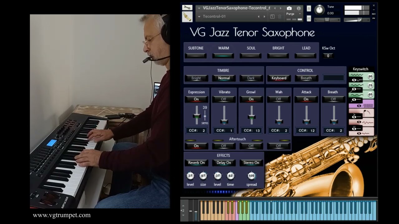 TEControl breath controller and VG Jazz Tenor Saxophone sample library for NI Kontakt