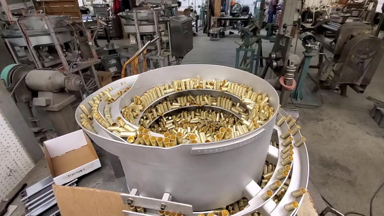 Vibratory Feeder Bowl for Ammunition Shell Gun Assembly Line - Feeding Concepts, Inc.