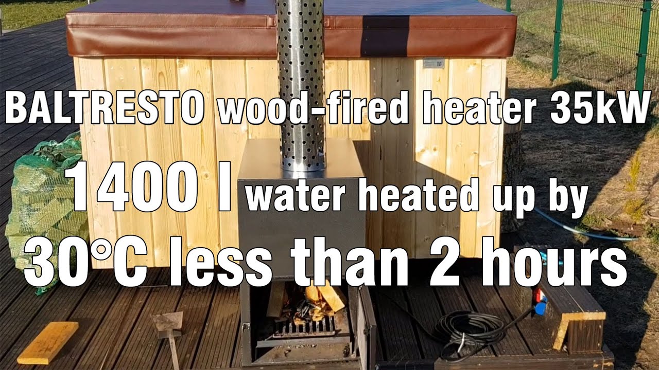 The speed of heating water in Hot tub with 35kW stove | Wood-fired Hot tub | Wood-burning Hot tub