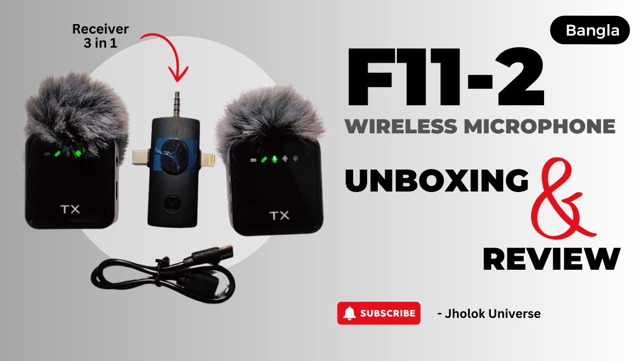 F11-2 Wireless Microphone Review & Unboxing | Best Budget Mic for Content Creators - Bangla