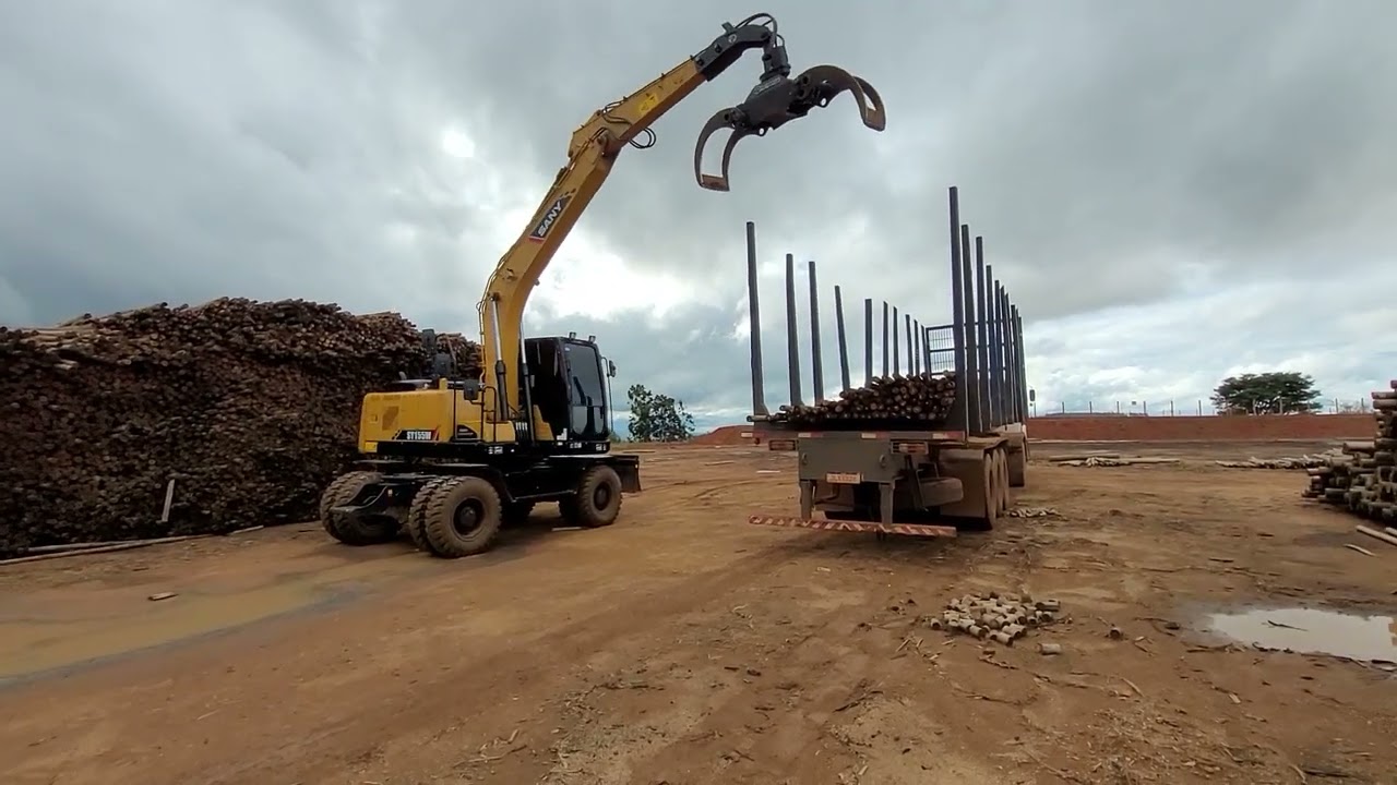 DICA INTERESSANTE ESCAVADEIRA FLORESTAL SOBRE RODAS..
