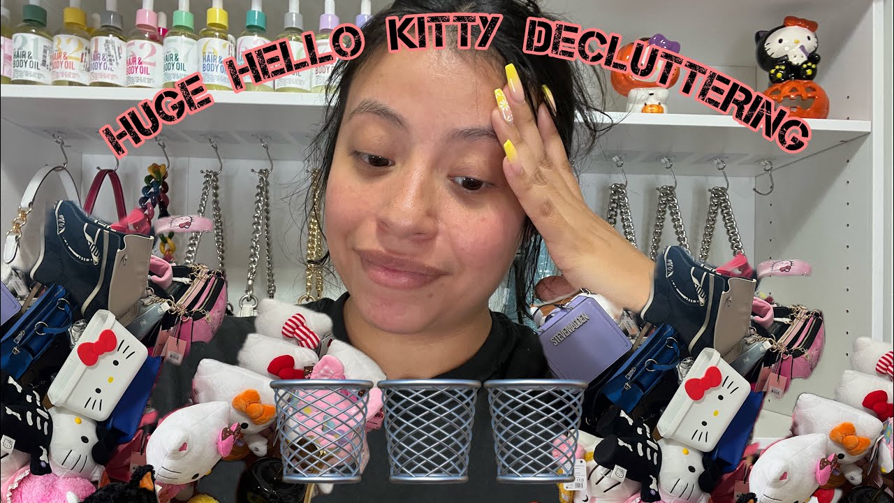 DECLUTTERING HELLO KITTY & PURSES!! 🗑️😭