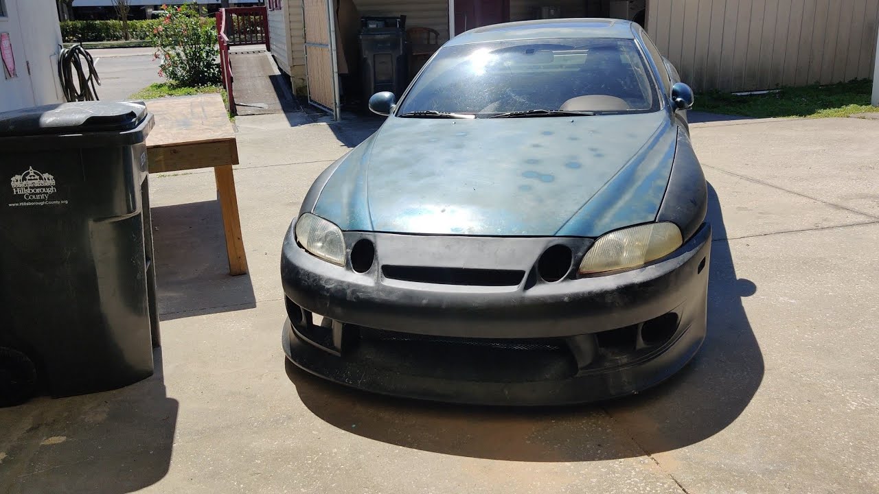 1996 Lexus sc300 v-speed wide body kit part 1 front bumper & fender install